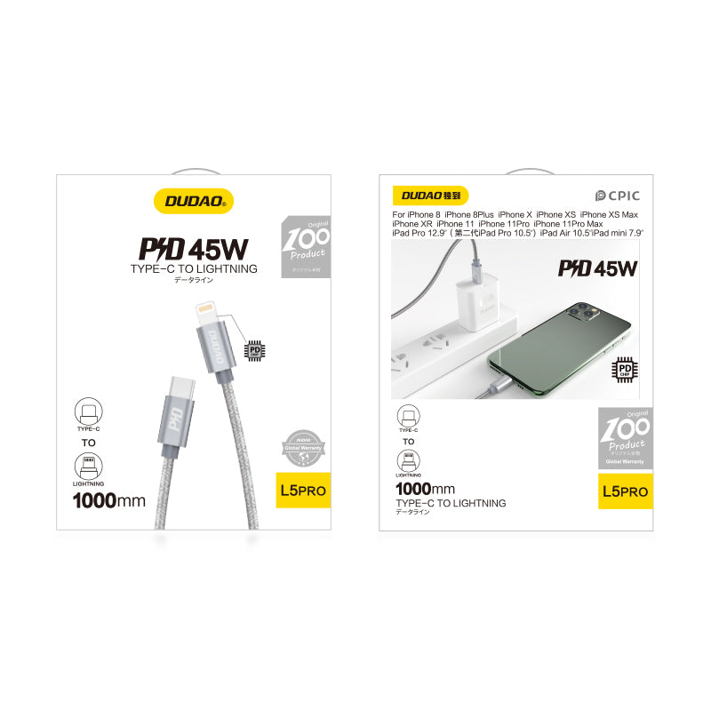 DUDAO L5PROC-G PD100W CABLE C TO C 1M DUDAO L5PROC-G PD100W CABLE C TO C 1M
